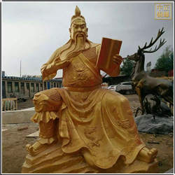 純黃銅關(guān)公看書雕像 純黃銅關(guān)公看書雕像
