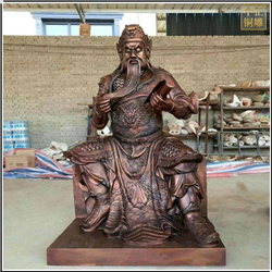 鑄銅關公 看書捋胡子關公銅像圖片