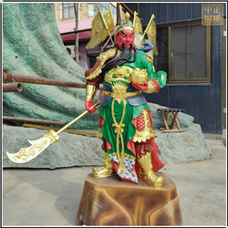 鑄銅關(guān)公 綠衣九龍關(guān)公雕塑
