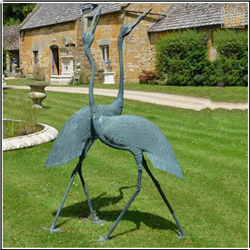 鑄銅關(guān)公 草坪仙鶴銅雕塑