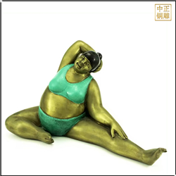 鑄銅關公 大型廣場練瑜伽人物景觀雕塑