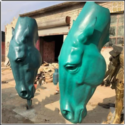 鑄銅關公 大型廣場景觀青銅馬頭雕塑