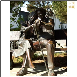 鑄銅關公 夫婦景觀人物雕塑