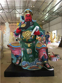 彩繪銅關公雕塑 彩繪銅關公雕塑