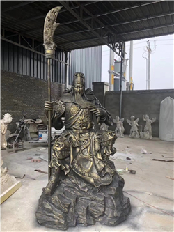 坐式關二爺雕塑